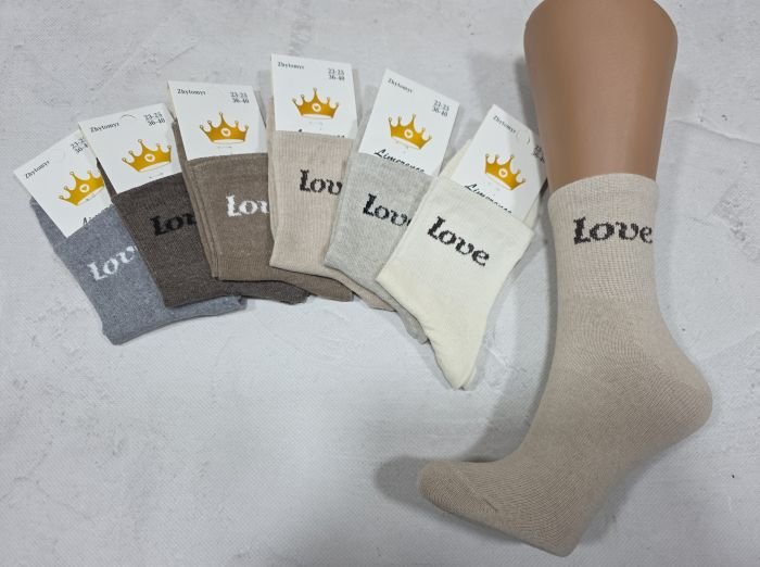 Шкарпетки житомир "LIMERENCE" 422-21 стрейч жіночі "Теніс середні", р. 36-40 -асорті -(середні-теніс /кавовий мікс +Love на гумці в дрібний рубчик -стрейч)