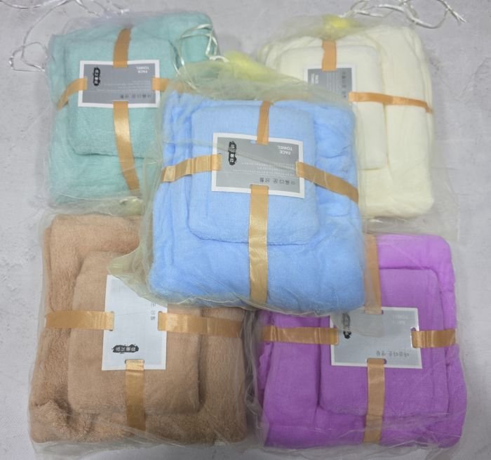 Набір рушників "Плюшка" F-А-68 мікрофібра-трава, р. 70*35, 140*70 -(однотонні / в мішечку -без вибору кольору!!!)