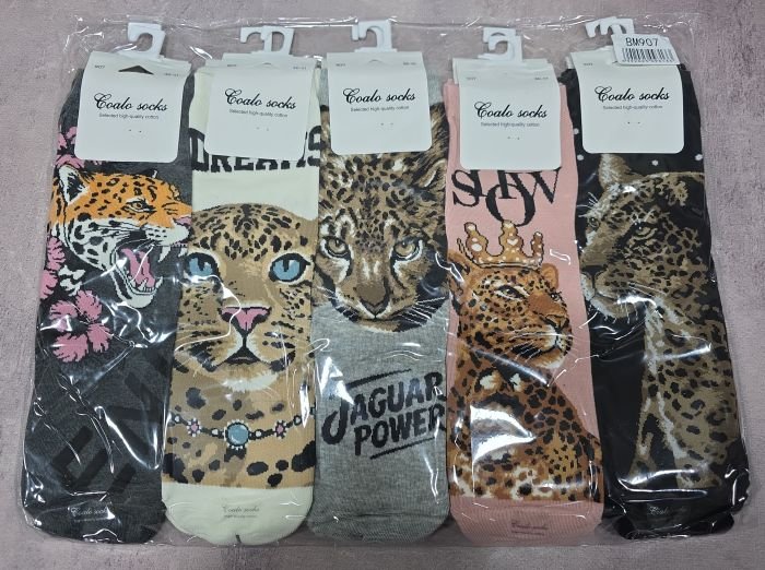 Шкарпетки "COALO" BМ-907 стрейч /cotton жіночі, р. 36-41 -асорті -(Високі /3D -мікс леопардів) - уп. 10 шт