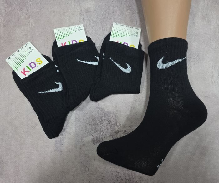 Шкарпетки "Kids sport" 903-N-Boy -ЧВ стрейч-cotton дитячі, р. 5-8 років -(Чорні /середні +широка гумка в рубчик -дитячі) -уп. 10 шт