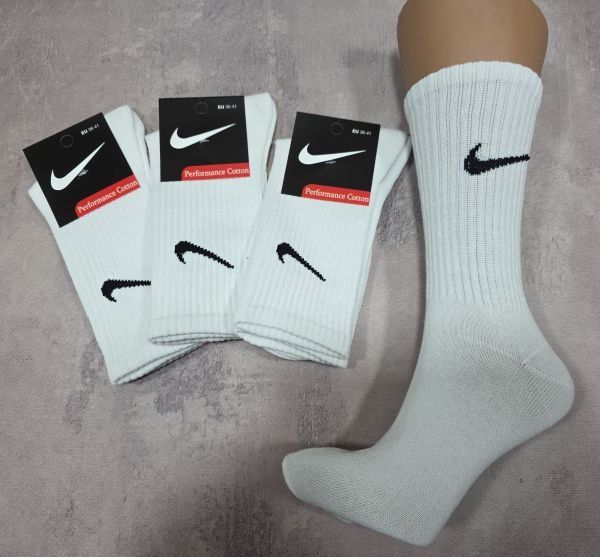 Шкарпетки "Спорт значок" ЗУ-60-600 стрейч універсальні, р. 36-41 -(Білі -теніс високі -універс) -уп. 12 шт