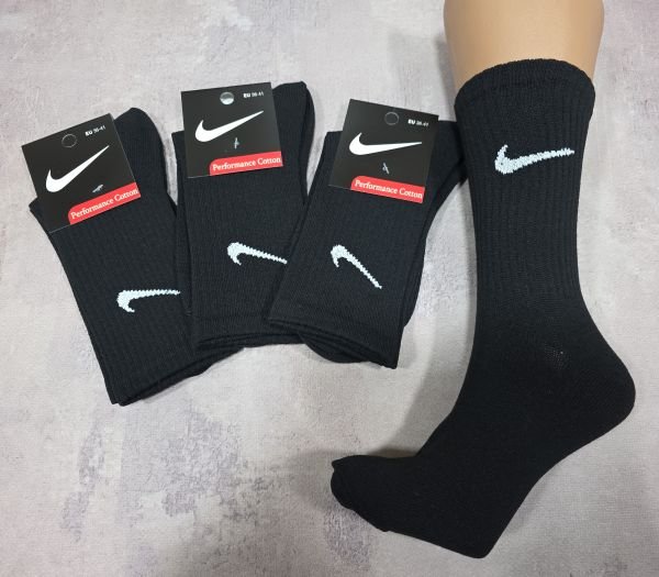 Шкарпетки "Спорт значок" ЗУ-60-601 стрейч універсальні, р. 36-41 -(Чорні -теніс високі -універс) -уп. 12 шт