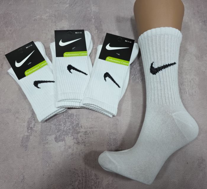 Шкарпетки Турція "Спорт значок" ЗД-26-52 стрейч дитячі, р. 31-35 -(Білі /теніс -дит.) -уп -12 шт