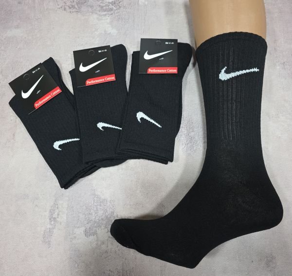 Шкарпетки "Спорт значок" ЗС-104-41 стрейч чоловічі, р. 41-45 -(Чорні -теніс високі) -уп. 12 шт