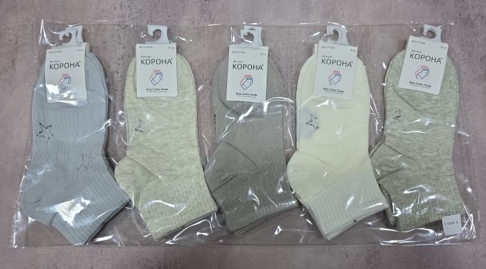 Шкарпетки "Корона" CY-539-2 стрейч дитячі р. 2-4, 5-8, 9-12 років -асорті -(Однотонні +контурні зірки по всій шкарпетці ) -уп. 10 шт