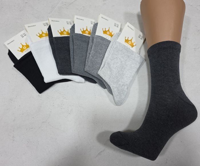 Шкарпетки житомир "LIMERENCE" 422-25 стрейч жіночі "Теніс середні", р. 36-40 -асорті -(середні-теніс /однотонні -сірий мікс+ з широкою гумкою в тоненький рубчик -стрейч)