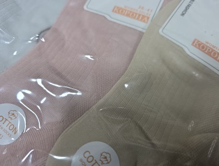 Шкарпетки "Корона" BY-945-2 сітка /cotton-modal жіночі, р. 36-41 -асорті -(сіточка /короткі -однотонні +на підошві імітація рубчика) -уп. 10 шт