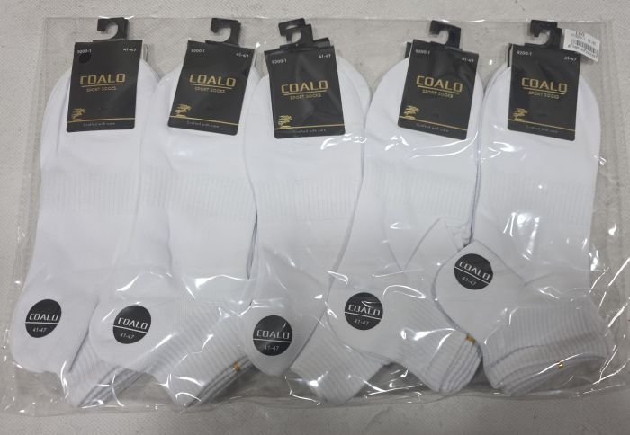 Шкарпетки "Coalo" AY-9200-1 сітка/cotton чоловічі, р. 41-47 -(Сітка -білі /укорочені +з широкою гумкою в рубчик +посередині резинка фіксатор) -уп. 10 шт