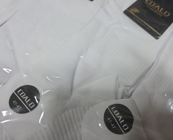 Шкарпетки "Coalo" AY-9200-1 сітка/cotton чоловічі, р. 41-47 -(Сітка -білі /укорочені +з широкою гумкою в рубчик +посередині резинка фіксатор) -уп. 10 шт