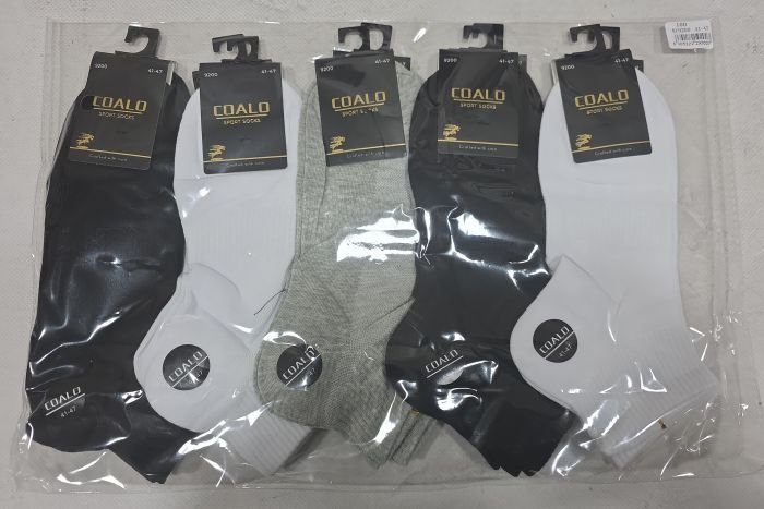 Шкарпетки "Coalo" AY-9200 сітка/cotton чоловічі, р. 41-47 -(Сітка -асорті /укорочені +з широкою гумкою в рубчик +посередині резинка фіксатор) -уп. 10 шт
