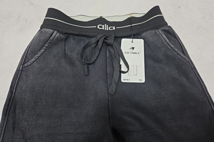 Прогулянкові штани "Ластівка" А-2116-1 трикотаж "з ефектом варіння", низ на манжеті резинці, верх на плоскій резинці +з боків кишені, р. 5XL-(44-46), 6XL-(46-48), 7XL-(48-50) , 8XL-(50-52), 9XL-(52-54) -уп.1 шт