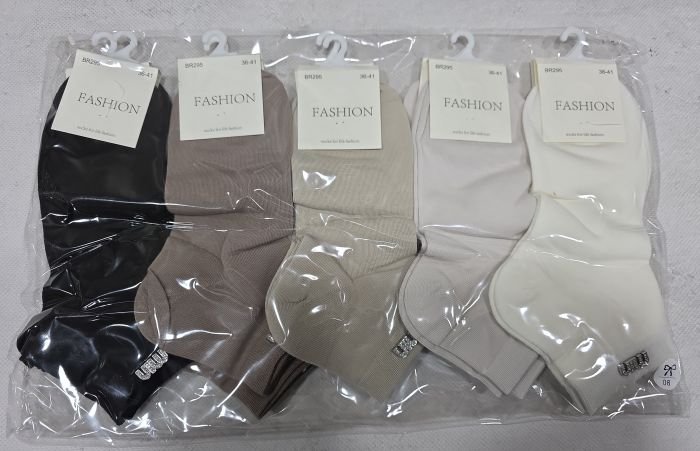 Шкарпетки "Fashion /DMDBS" BR-295 стрейч /cotton жіночі, р. 36-41 -асорті -(Короткі /однотонні +на гумці прикраса з літер min) - уп. 10 шт