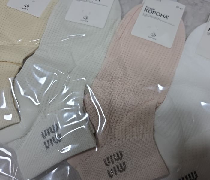 Шкарпетки "Корона" BY-5523-1 сітка /cotton жіночі, р. 36-41 -асорті -(сіточка /укорочені -однотонні +на резинці в дрібний рубчик написи mim min) -уп. 10 шт