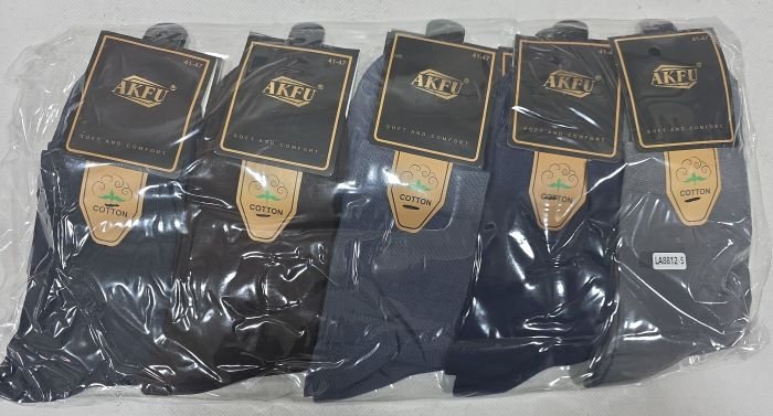 Шкарпетки "AKFU" LA-8812-5 стрейч /cotton чоловічі, р. 41-47 -(асорті /однотонні -класика) -уп. 10 шт