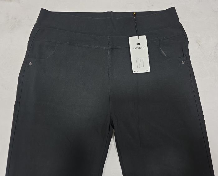 Лосини брючні "Ластівка" 2119-1 з кишенями спереду та ззаду, р. 5XL-(52-54), 6XL-(54-56), 7XL-(56-58) -(Чорні)