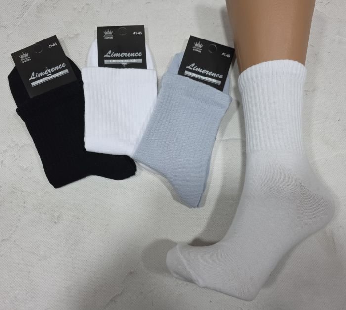 Шкарпетки Житомир "Limerence LUX" 773-20 cotton-стрейч "Теніс-середні" чоловічі -(узбецька бавовна), р. 41-45 -асорті -(Теніс -середні з широкою гумкою в рубчик -LUX -чол.) -уп. 12 шт