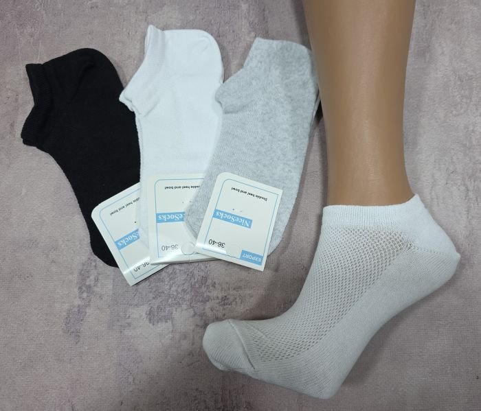 Шкарпетки "NiceSocks" 103-MIX сітка жіночі, р. 36-40 -асорті -(Сіточка -ультракороткі три кольори ) -уп. 10 шт