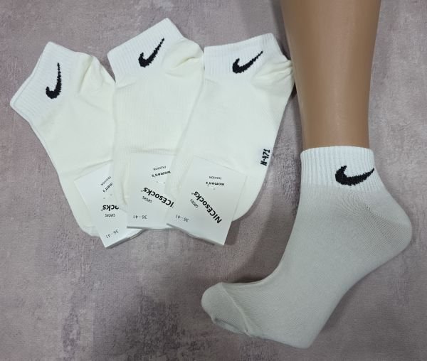 Шкарпетки "NiceSocks" N-471 стрейч-cotton жіночі, р. 36-40 -асорті -(Укорочені /молочні +на укорочені гумки в рубчик значок) -уп. 10 шт