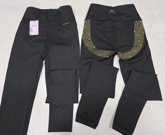 Лосини "Золото" А-7016-2 -MIN демі гладкі +позаду з тейпами +з широким поясом утяжкою +з підтяжкою сідниць, р. XXS/XS-(42-46), S/M-(44-48), L/XL-(46-50), XL/2XL-(48-52) -(чорні)