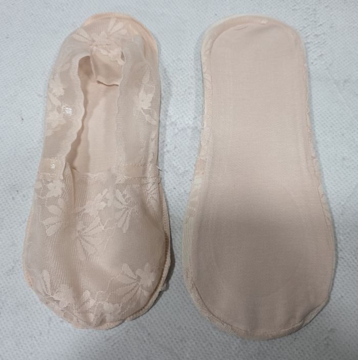 Шкарпетки-сліди "Akfu" KL-7021-8 жіночі нейлонові з бавовняною підошвою +всередині з силіконовою смужкою, р. 36-41 -асорті -(Однотонні + з квітковим візерунком на сітці) -уп. 10 шт