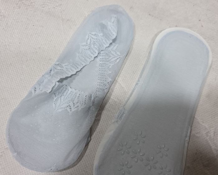 Шкарпетки-сліди "Akfu" KL-7021-5 жіночі нейлонові з бавовняною підошвою та тормозами +всередині з силіконовою смужкою, р. 36-41 -асорті -(Однотонні +з орнаментом на сіточці) -уп. 10 шт