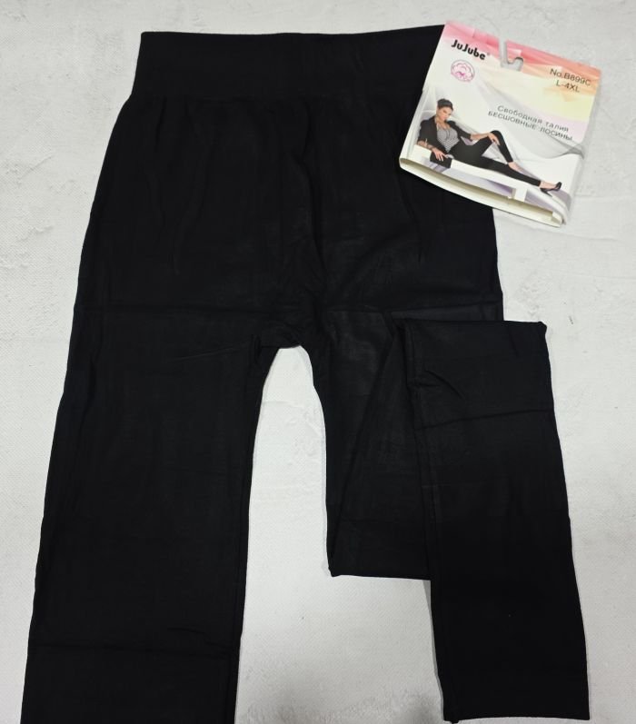 Лосини "JUJUBE" 899-С безшовні хлопок/мікрофібра, р. L-4XL -(46-50) -(чорні)