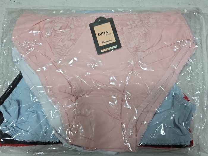 Жіночі труси "DINA Rose" 6169 шовковисті нейлонові, р. M/L, XL/2XL -(46-48, 48-50) -асорті -(однотонні +спереду  гіпюрові вставки) -уп. 12 шт