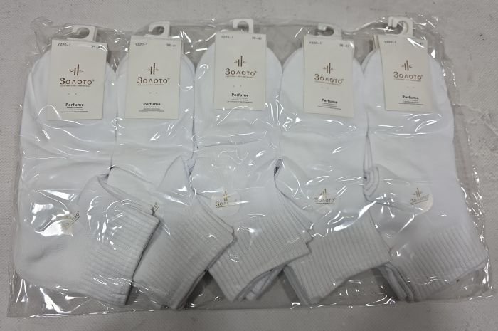 Шкарпетки "Золото" Y-220-1 сітка жіночі ароматизовані, р. 36-41-(Сіточка /білі -укорочені +середня гумка в рубчик) - уп. 10 шт