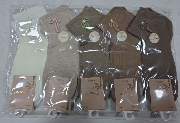 Шкарпетки "Золото" Y-255-2 стрейч/ бамбук жіночі ароматизовані, р. 36-41 -асорті -(Укорочені /кавовий мікс +збоку на середній гумці в рубчик бантик) -уп. 10 шт