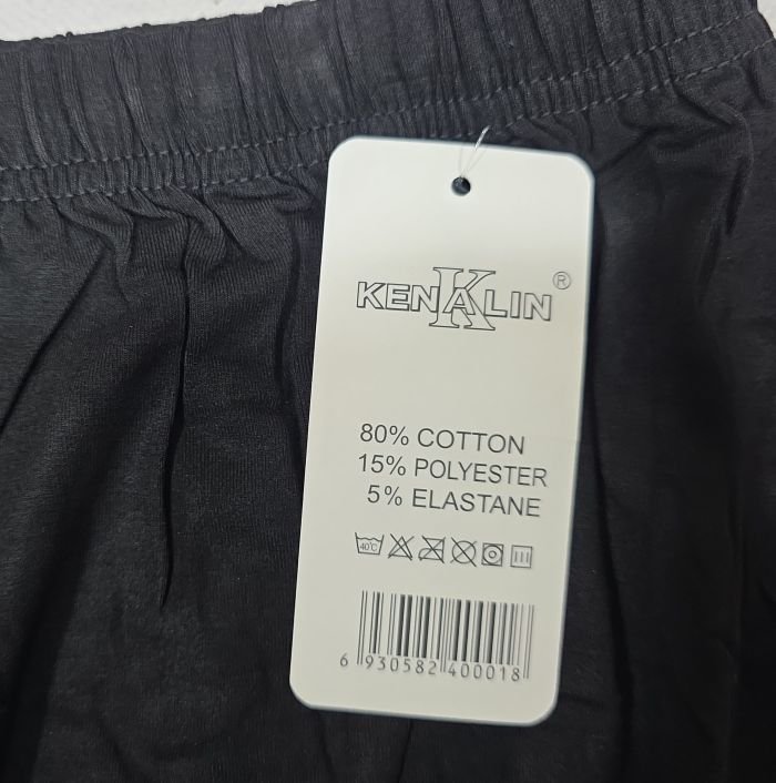 Бриджі "Kenalin" 700 cotton+elastane, верх на резинці, низ на плоскому манжеті, р. 3XL/4XL-(50-54), 5XL/6XL-(52-56), 7XL/8XL-(54-58) -(чорні)