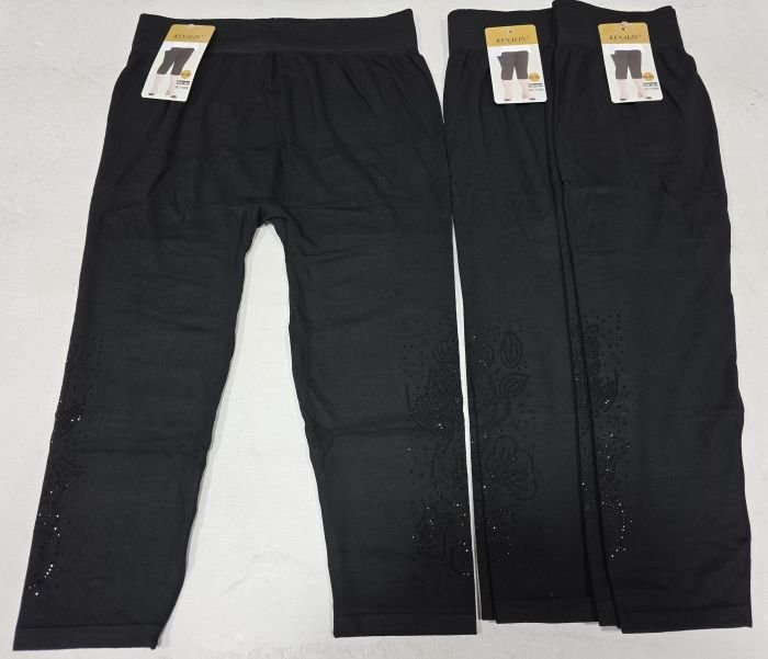 Бриджі "Kenalin" 7100В -батал безшовні +з боків візерунок з камінчиків, р. 4ХL/8XL-(50-56) -(Чорні)