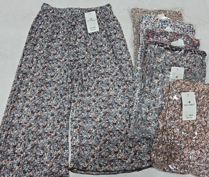 Прогулянкові штани "Ластівка" А-2825 з легкої тканини жатка рубчик, вільного крою з широким низом, пояс на резинці, р. 3XL/7XL-(46-50), 8XL/10XL-(50-54) -(Без вибору забарвлення!)