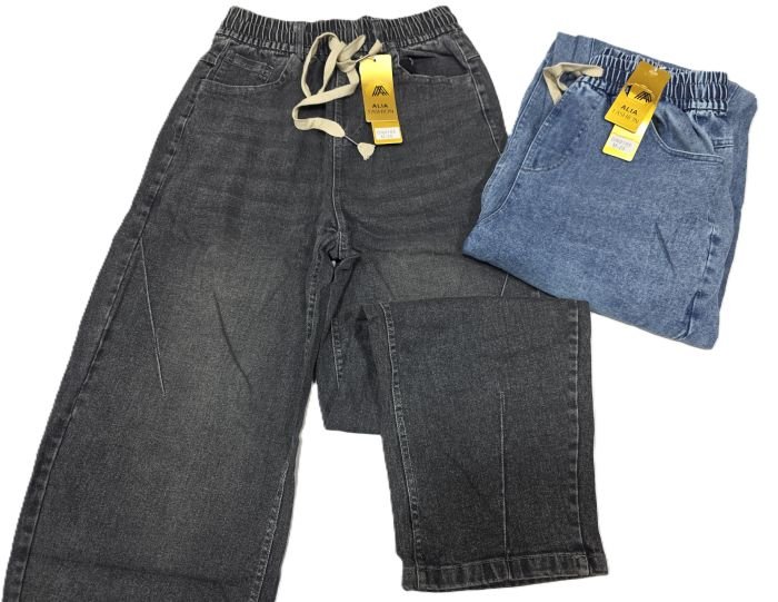 Джинси "ALIA" GN-9165 напівбатальні із щільного стрейч-котону, вільного крою зі звуженням донизу, спереду та ззаду кишені, пояс на гумці, р. M-26, L-27, XL-28, 2XL-29, 3XL-30, 4XL-31 -(уп. 1 шт)