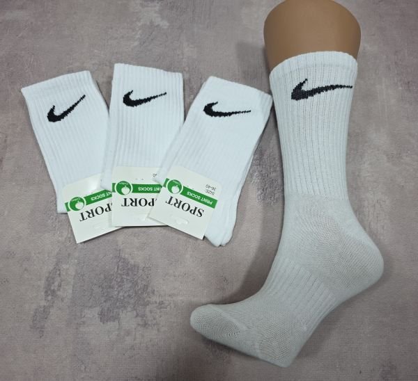Шкарпетки "SPORT значок" 723-N-WHITE/білі) стрейч жіночі, р. 36-40 -(Білі /Теніс -високі -уп. 12 шт)