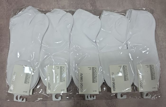 Шкарпетки "Cotton Carsu" LN-1001-16 стрейч жіночі, р. 36-41 -(Короткі /білі) -уп. 10 шт