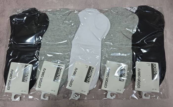 Шкарпетки "Cotton Carsu" LЕ-2001-3 стрейч /cotton чоловічі, р. 41-47 -асорті -(Короткі /однотонні -три кольори) -уп. 10 шт