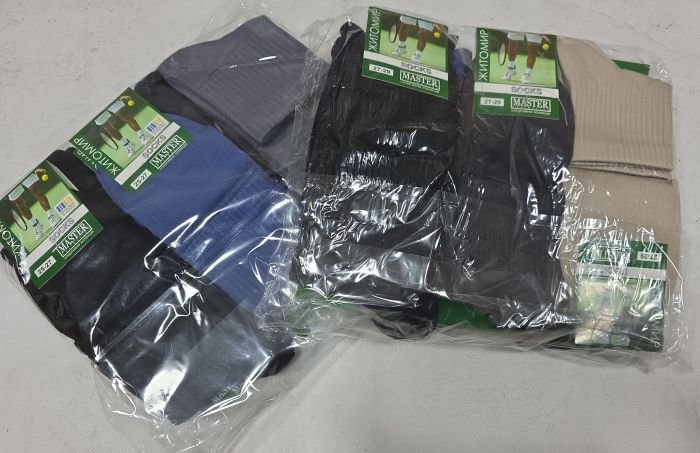 Шкарпетки Житомир "Мaster" 619-1 стрейч /cotton чоловічі "Теніс-середній борт" р. 25-27, 27-29 -випадковий мікс - (однотонні асорті + широка "середня" резинка в рубчик) -уп. 12 шт