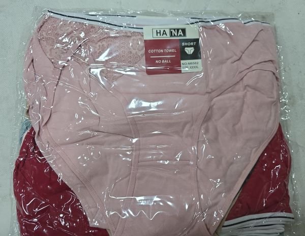 Жіночі труси "HANA" New М-6562 cotton, р. 2XL, 3XL, 4XL -(48, 50, 52) -асорті -(Однотонні з мереживом) -уп. 12 шт