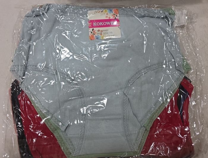 Жіночі труси "Kokowei" New Х-4482 cotton, р. 3XL, 4XL, 5XL -(50-52, 52-54, 54-56) -асорті -(однотонні в рубчик) -уп. 12 шт
