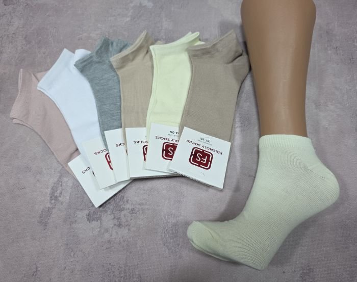 Шкарпетки Україна "FS /friendli socks" FS-826-60 стрейч жіночі, р. 23-25 -асорті -(Короткий /пастельний мікс світлих кольорів) -уп. 12 шт