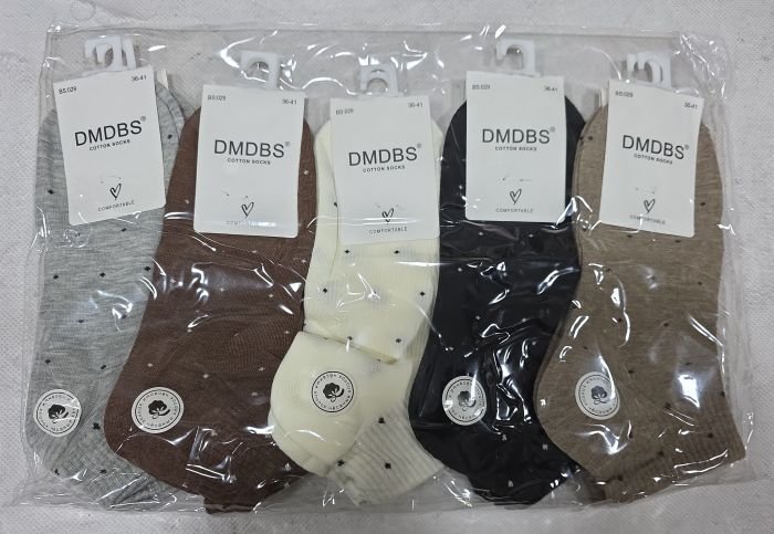 Шкарпетки "DMDBS" BS-029 стрейч /cotton жіночі, р. 36-41 -асорті -(Укорочені в дрібний горошок +гумка у рубчик) - уп. 10 шт