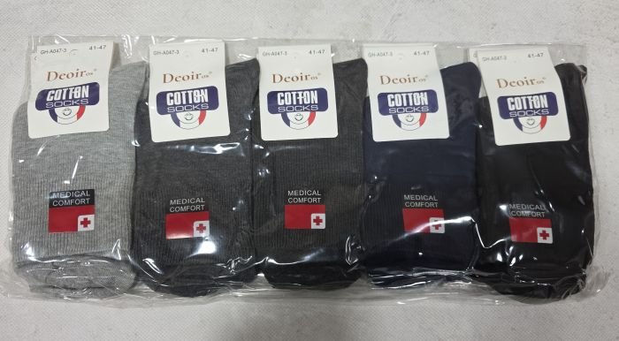Шкарпетки "Deoiros" GH-А-047-3 стрейч чоловічі "Medical Comfort +" з ослабленою гумкою, р. 41-47 -асорті -(Однотонні високі + широка гумка в дрібний рубчик -чол.) -уп. 10 шт