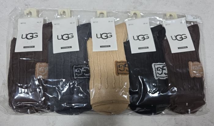 Шкарпетки "U.G.G." ВF-111 кашемір жіночі, р. 36-41 -асорті -(Однотонні /високі в рельєфний рубчик +ззаду вишивка з написом U.G.G) -уп. 10 шт