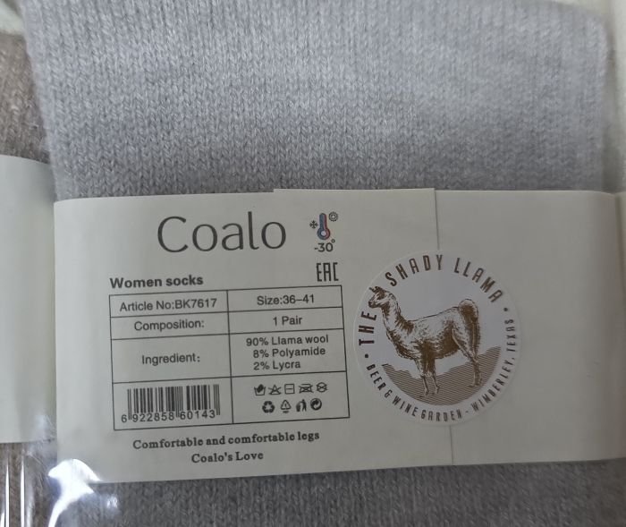 Шкарпетки "Coalo" ВК-7617 термо вовна лами жіночі, р. 37-41 -асорті -(однотонні +з високою гумкою в рельєфний рубчик) -уп. 10 шт