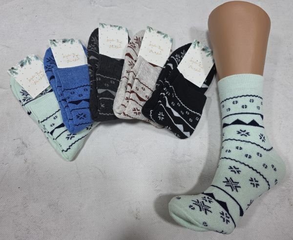 Шкарпетки "NiceSocks" 501-5 махрові жіночі, р. 36-40 -випадкове асорті -(Махра -в орнамент з маленьких ромбиків, різних сніжинок і хвилястих ліній по всій шкарпетці) -уп. 10 шт