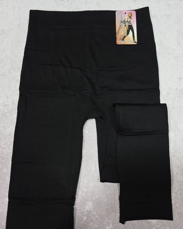 Лосини "JUJUBE" 822++ безшовні на байці, низ на манжеті р. 4XL/6XL-(48-52) -(чорні)