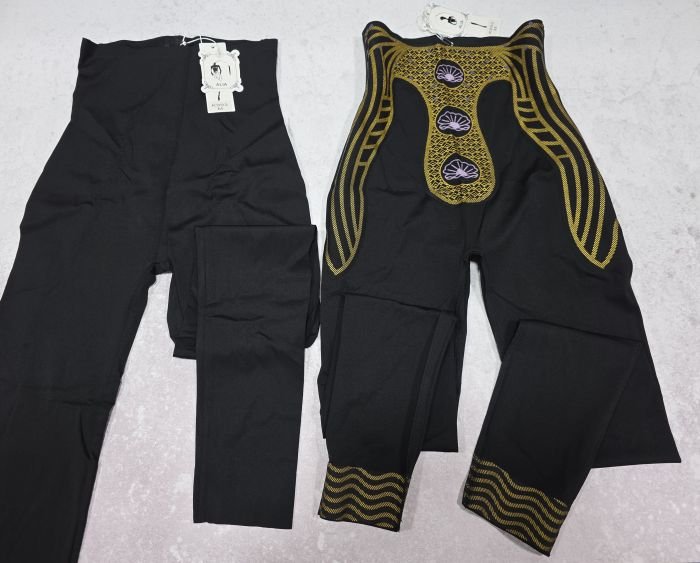 Лосини "ALIA" К-988 демі гладкі силуетного типу з коригуючою мембраною та з тейпами +з широким поясом утяжкою +з підтяжкою живота та сідниць, р. M-(40-44), L-(42-46), XL-(44-48), 2XL-(46-50), 3XL-(48-52) -(чорні)