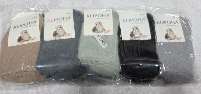 Шкарпетки "Корона" C-3657-3 термо норка вовна дитячі на розмір взуття: 21-25, 26-30, 31-35 -асорті -(Норка/ однотонні -дитячі) -уп. 10 шт