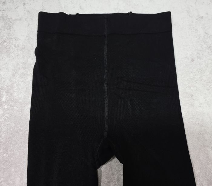 Колготки "Корона" KW-2605/48-54 термо cotton в дрібний рубчик із фланелевим утепленням до масажної стопи, позаду 2 шви -(чорні)
