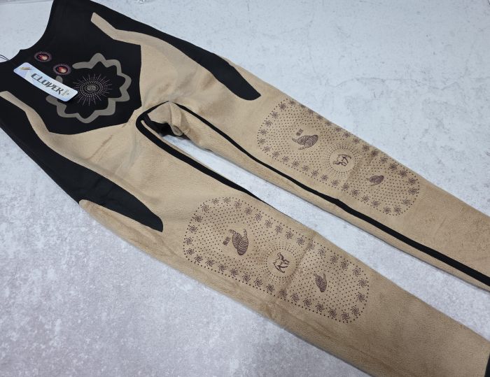 Лосини "CLOVER" 9980 (ростовка 4 шт) утеплені гладкі на збитому плюшевому хутрі, з коригуючою мембраною та тейпами, з додатковим термоефектом на колінах +з широким поясом утяжкою +з підтяжкою сідниць, р. S, M, L, XL -(чорні)